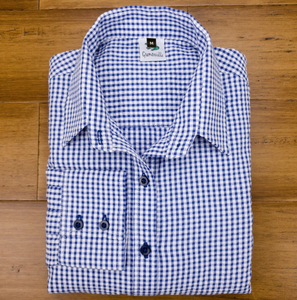 Gingham Seersucker Ladies Shirt