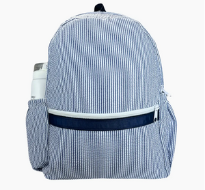 Seersucker Striped Backpack