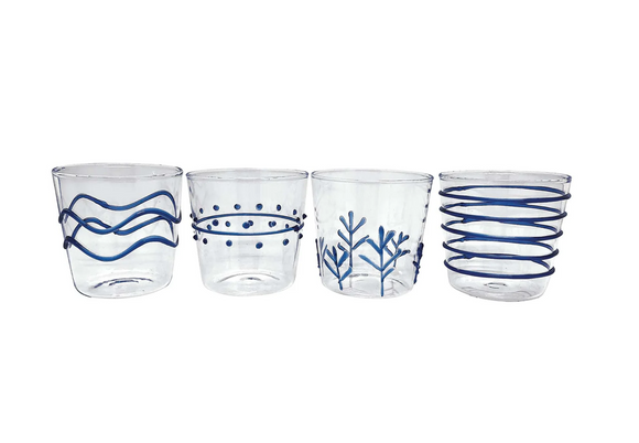 Appliqués Double Old Fashion Glasses (set of 4)