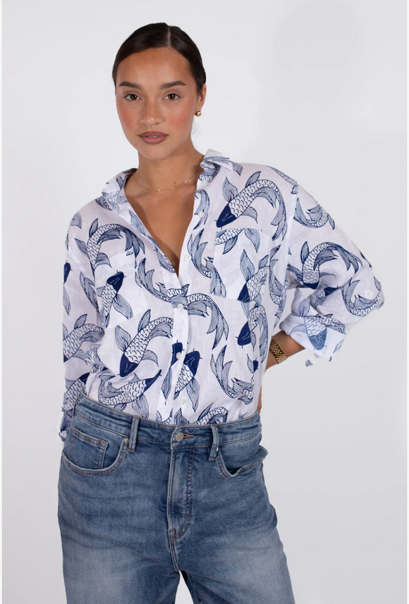 Koi Ladies Boyfriend Shirt