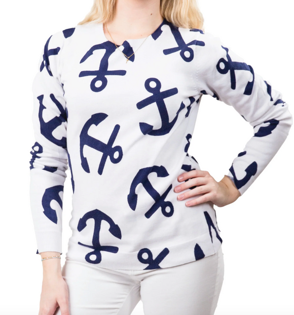 Anchors Away Ladies Sweater