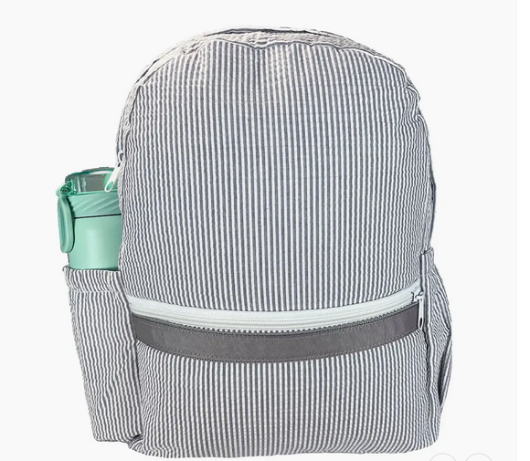 Seersucker Striped Backpack