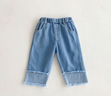 Fringed Cuff Infant Jeans