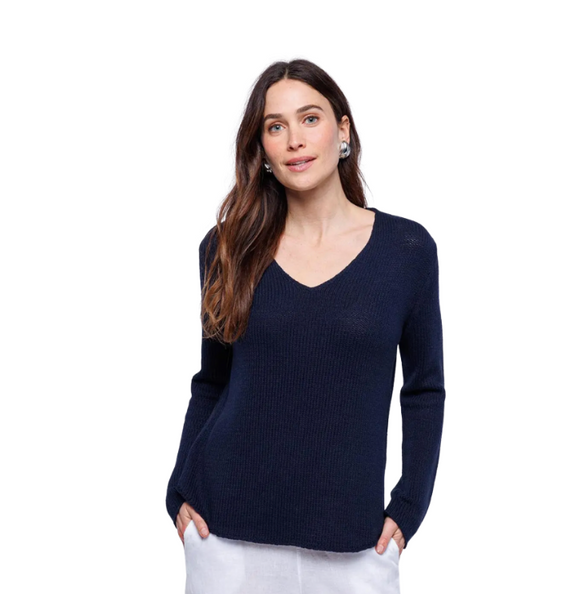 Round Edge Ladies V-Neck Sweater
