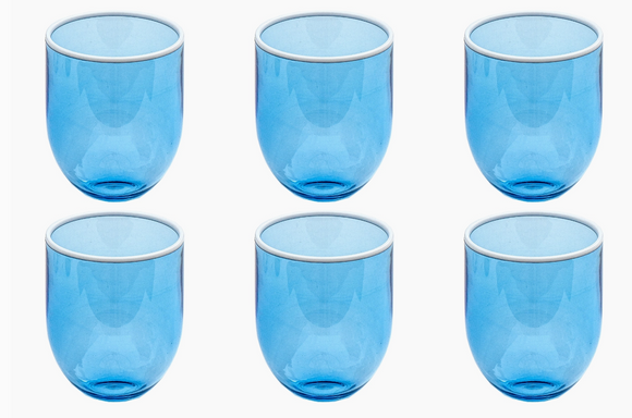 Contrast Trim Stemless Wine Glasses