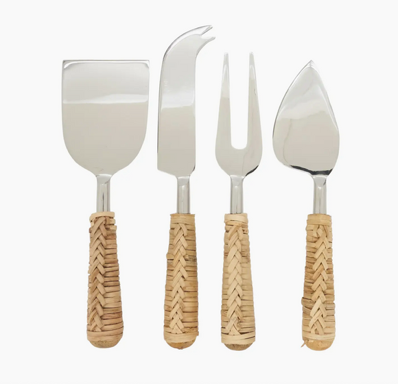 Wicker Cheese Cutlery Set