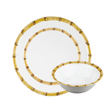 Bamboo Trimmed Salad Plates - Set of 6