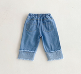 Fringed Cuff Infant Jeans