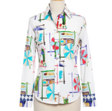 Beach Chairs Print Ladies Shirt