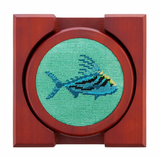Roosterfish Needlepoint Coasters